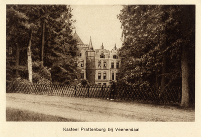 16639 Gezicht op de achtergevel van het huis Prattenburg met omringend park (Cuneraweg) te Rhenen.